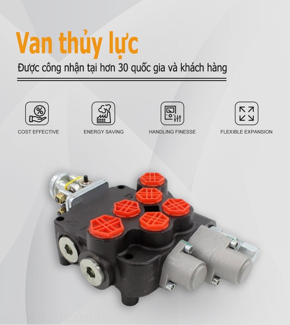 P80-G12-G34 Thủ công và tay điều khiển Xy lanh 2 Van định hướng khối liền